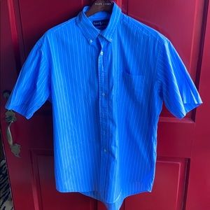 Ralph Lauren Blue w/ White Stripes Button Down